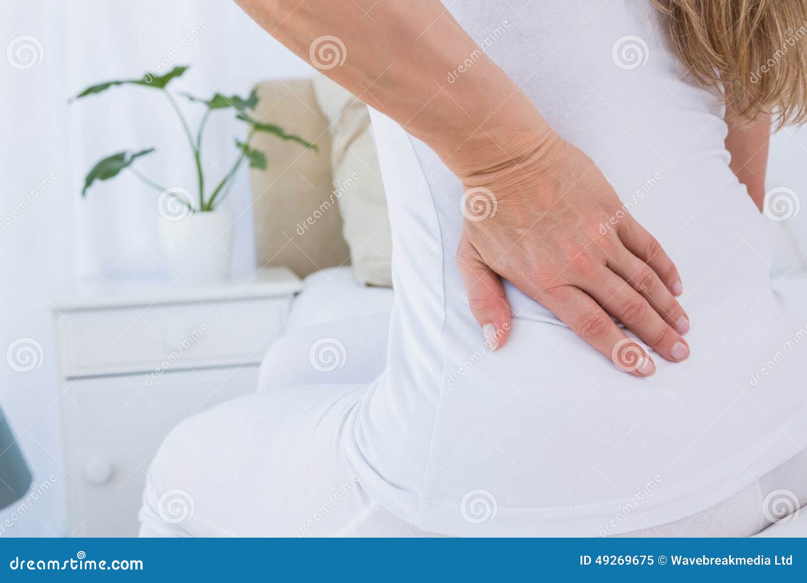 Mid Section of Woman Getting Back Pain Stock Image Image of homey