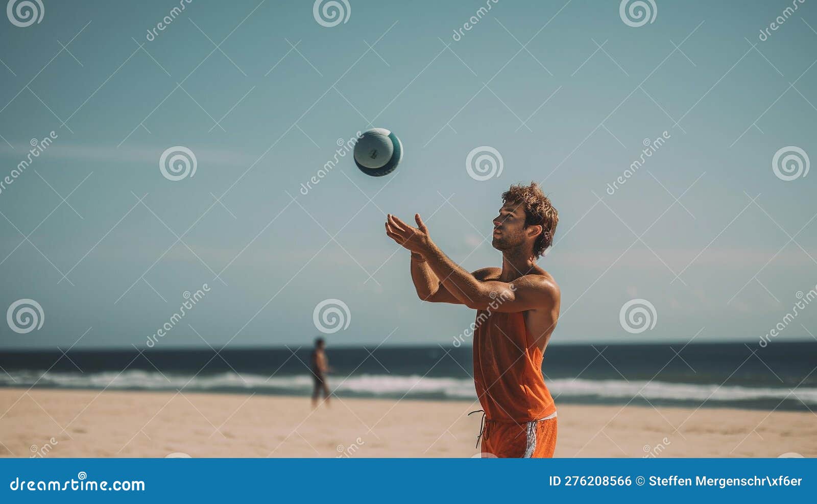 Midday Serve on the Beach stock illustration. Illustration of midday
