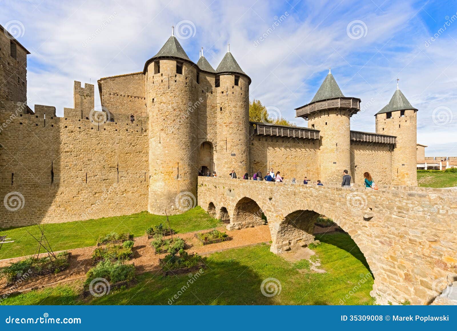 Middeleeuwse Stad Van Carcassonne in Frankrijk Redactionele Stock Foto - Image beroemd: 35309008