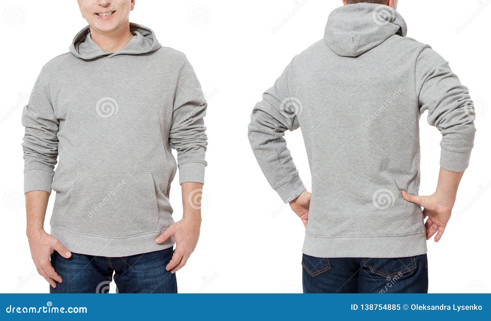 Download Middle Age Man In Gray Sweatshirt Template Isolated. Male ...