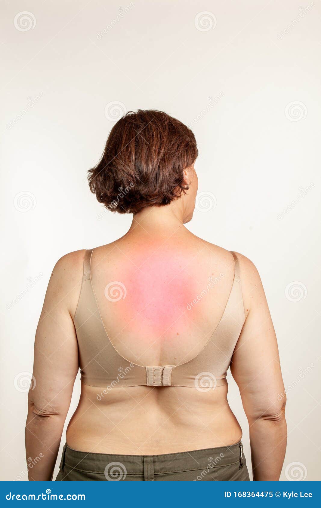 Middle Age Woman with a Bra and No Shirt Stock Image - Image of bending,  spine: 168364475