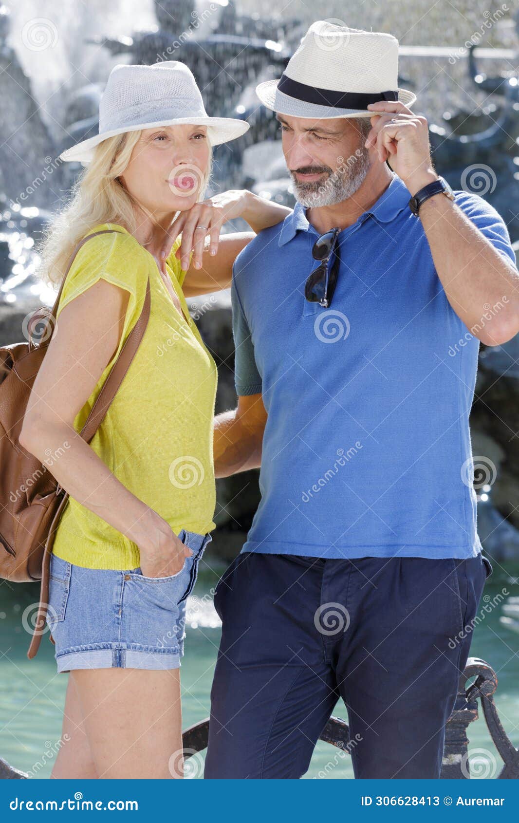 middle-aged couple during city break