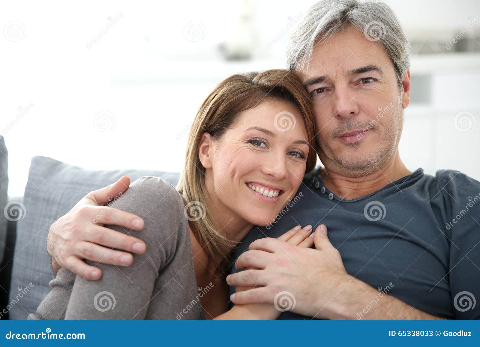 middle-aged couple at home