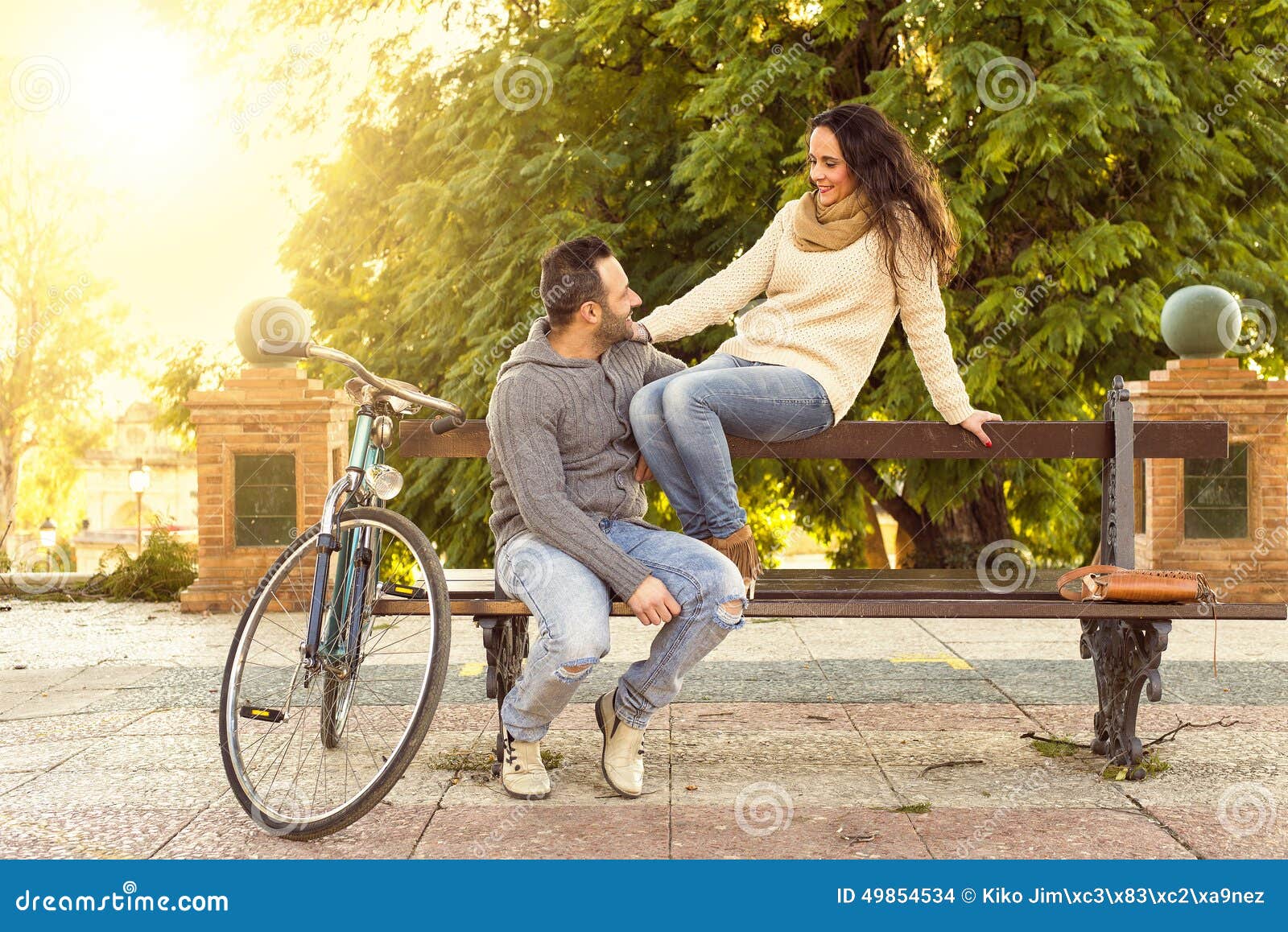 Middle Aged Couple Talking in the Park Stock Photo Image of people