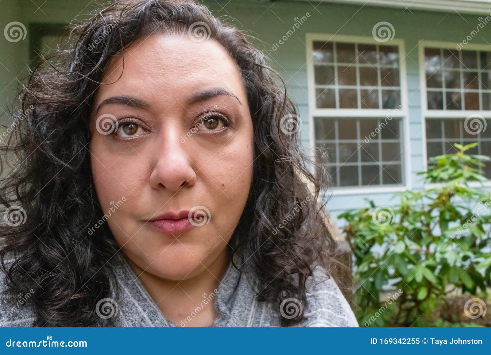 Middle Aged Woman In Her 40`s Sitting Outside In Fall Stock Image Image Of Casual Beautiful