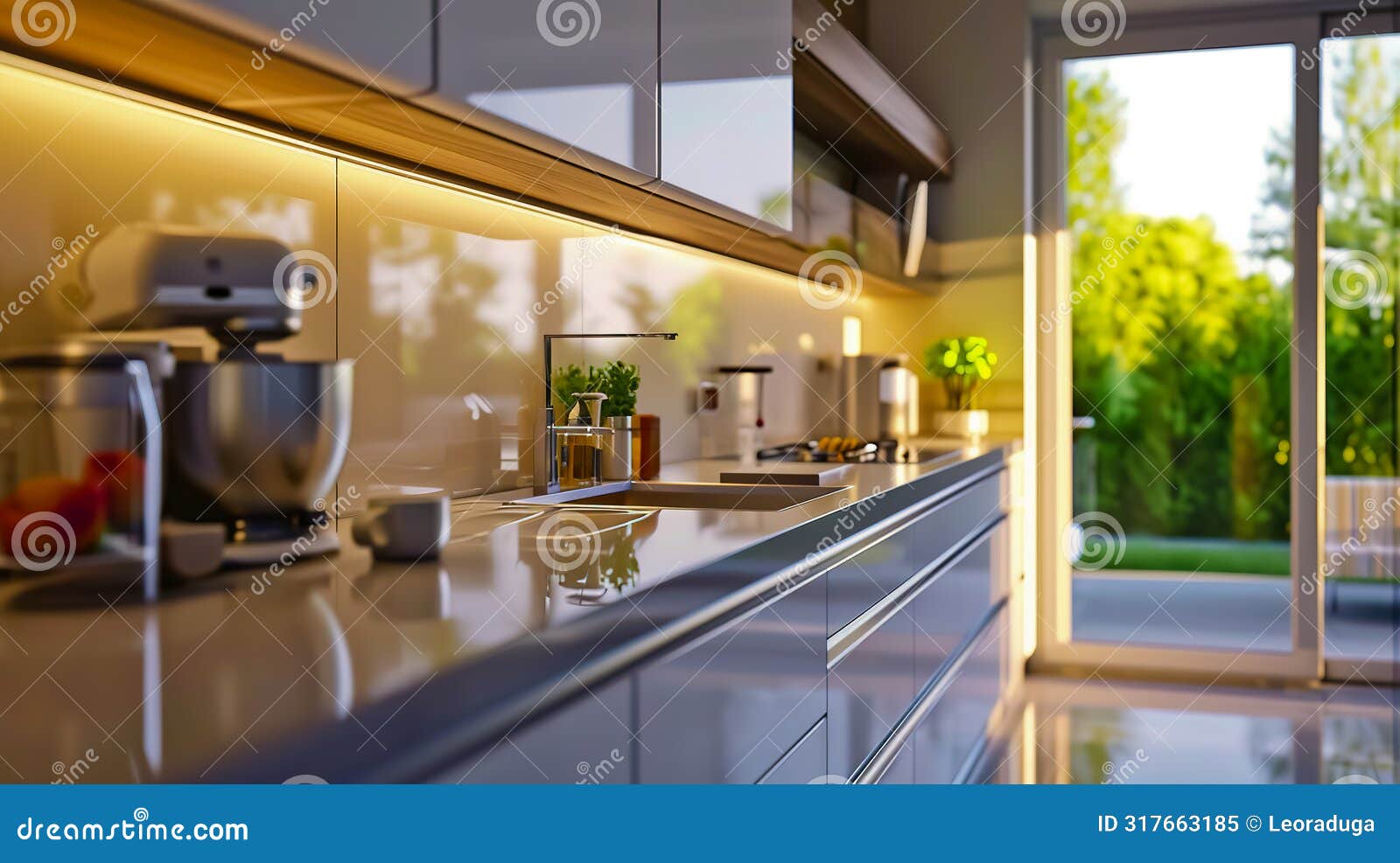 Middle Class Modern Kitchen Design in the Germany Stock Illustration