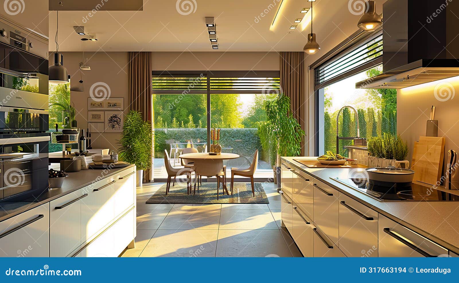 Middle Class Modern Kitchen Design in the Germany Stock Illustration