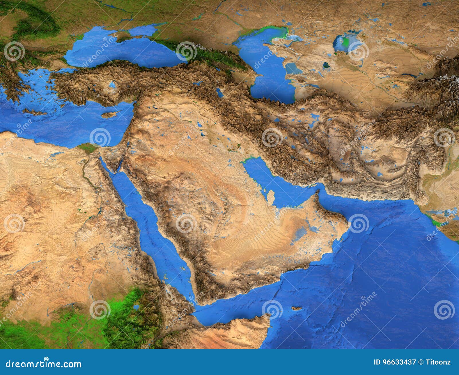 middle east - high resolution map