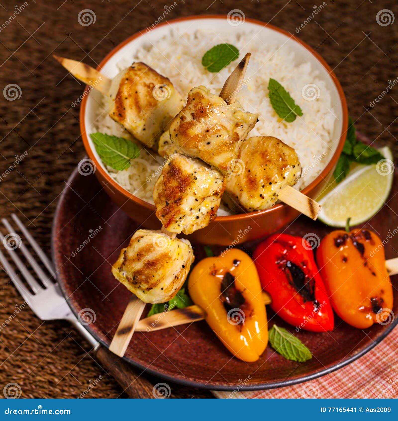 Middle Eastern Chicken Kebabs Stock Image Image of eastern, grilled