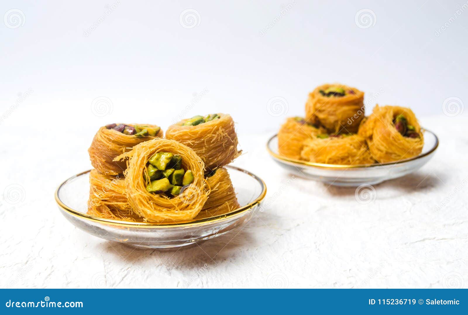 Middle Eastern Dessert with Pistachio Stock Image Image of mabroume