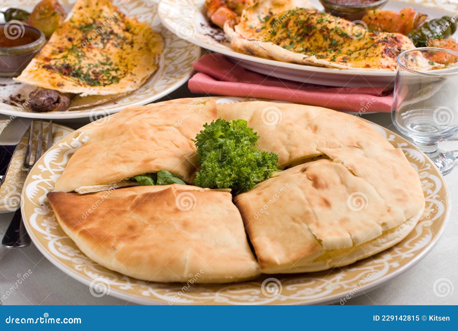 Middle eastern pita bread stock image. Image of lunch 229142815