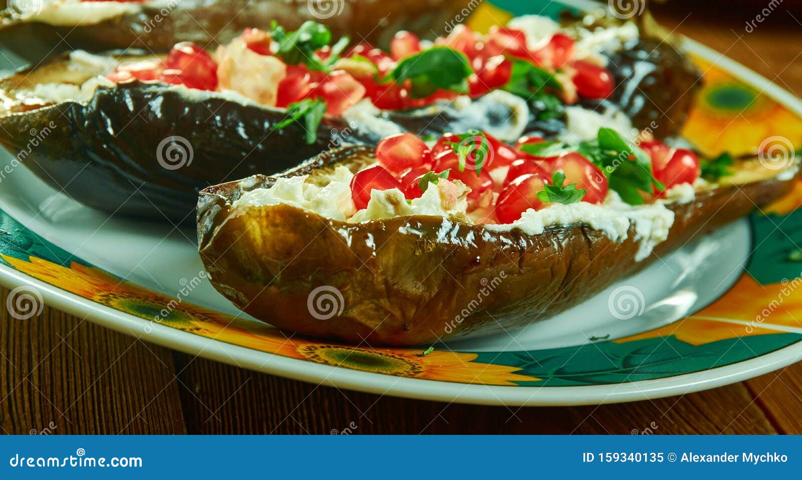 Middle Eastern Stuffed Eggplant Stock Image Image of stuffed, ground 159340135