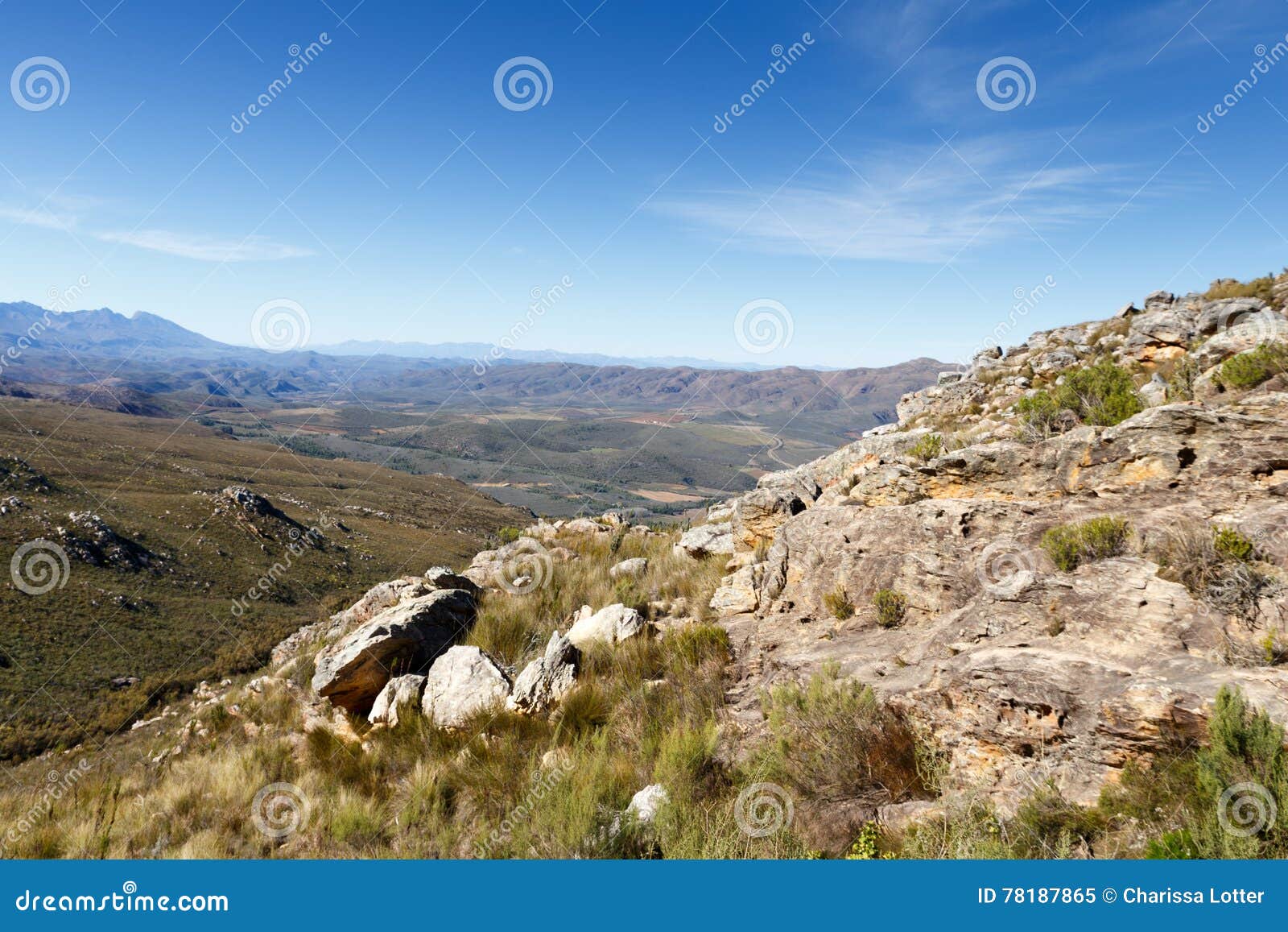 In the Middle of the Swartberg Pass Looking Down at a Plateau Stock ...
