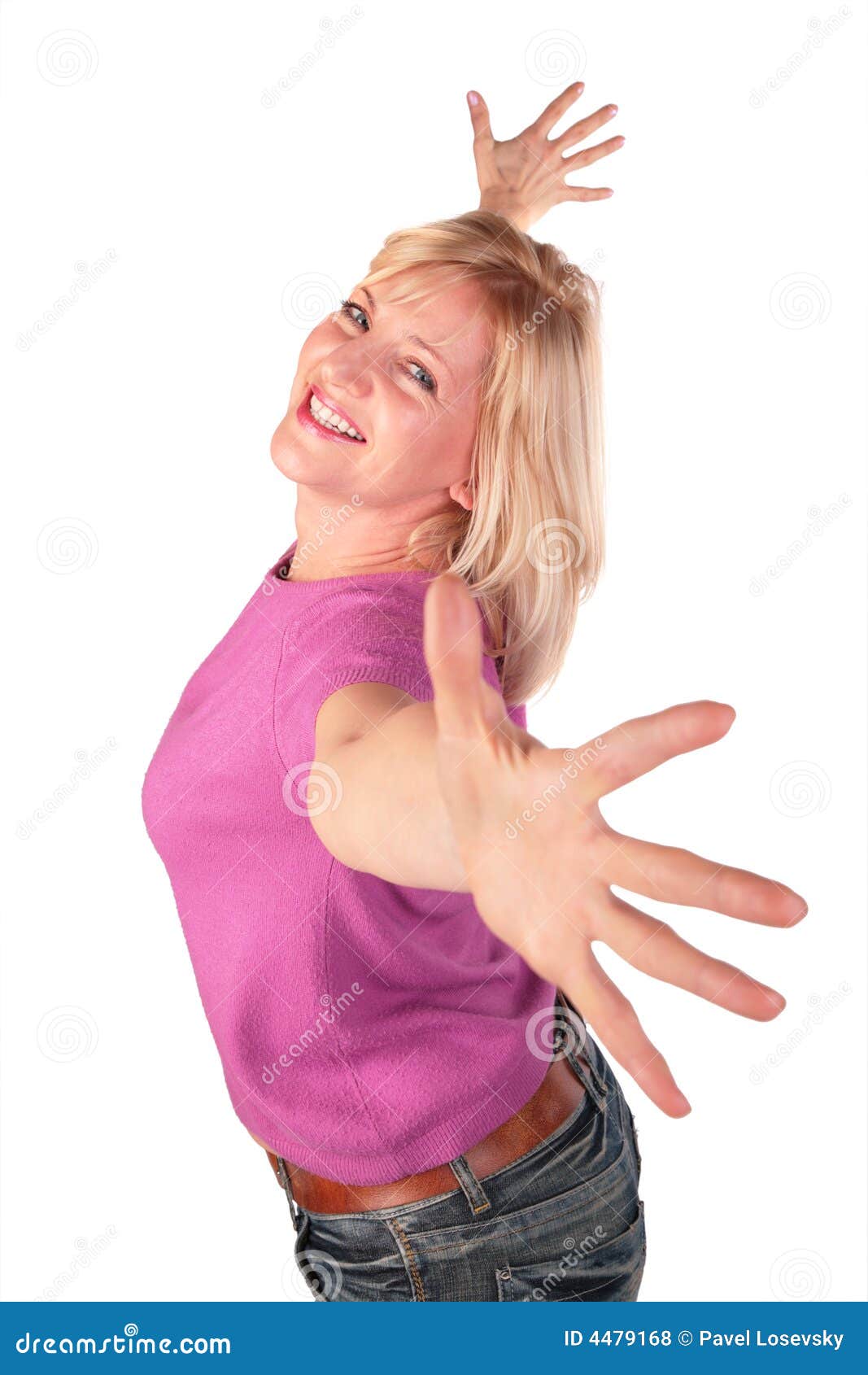 middleaged woman stands dancing 2