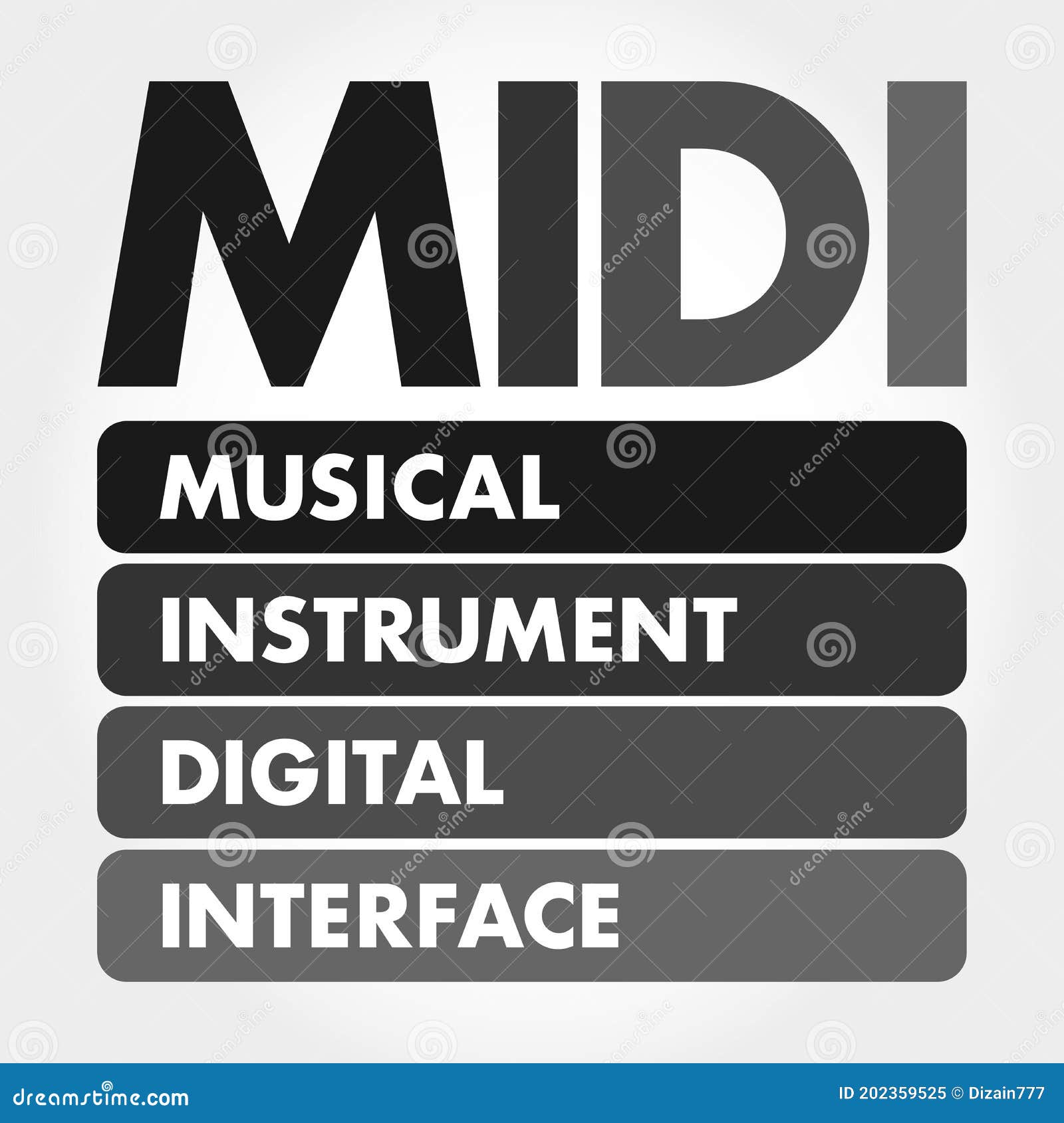 MIDI Musical Instrument Digital Interface Stock Illustration
