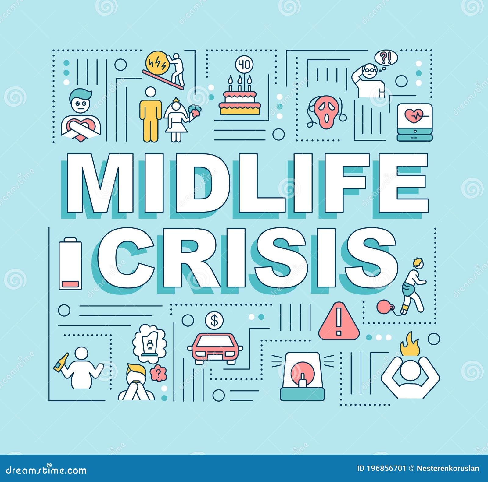 midlife crisis word  banner