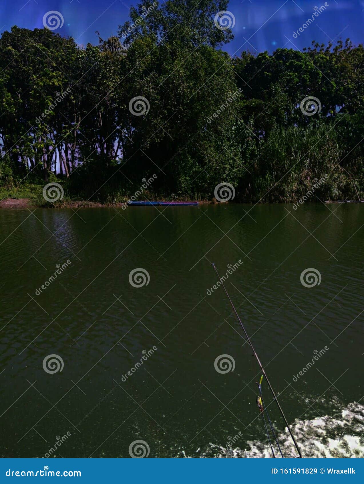 Midnight Fishing Fishook stock image. Image of fishing 161591829