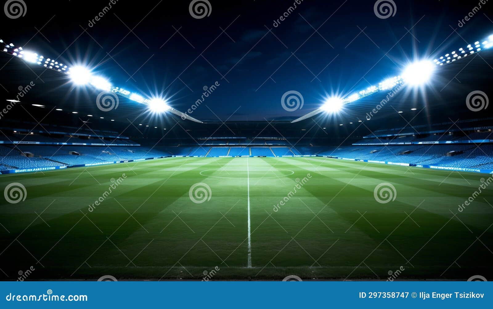 Midnight Tranquility A Captivating View Of An Illuminated Soccer Field