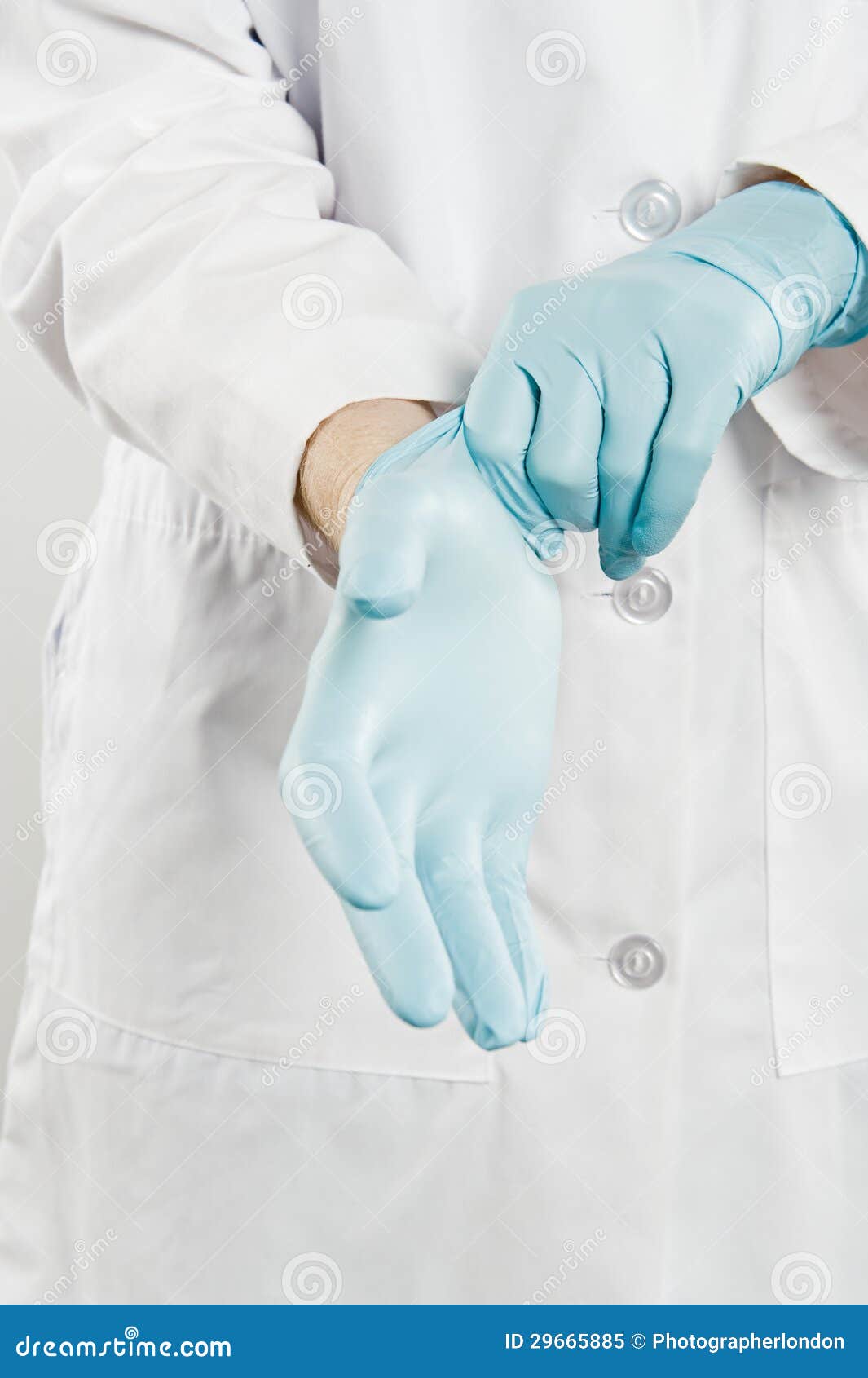 Midsection of Doctor with Rubber Gloves Stock Image - Image of safety ...