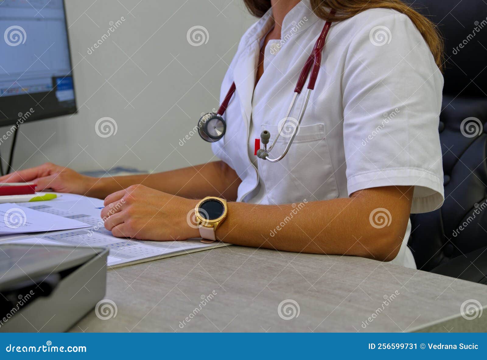 Doctor with stethoscope stock image. Image of person 256599731
