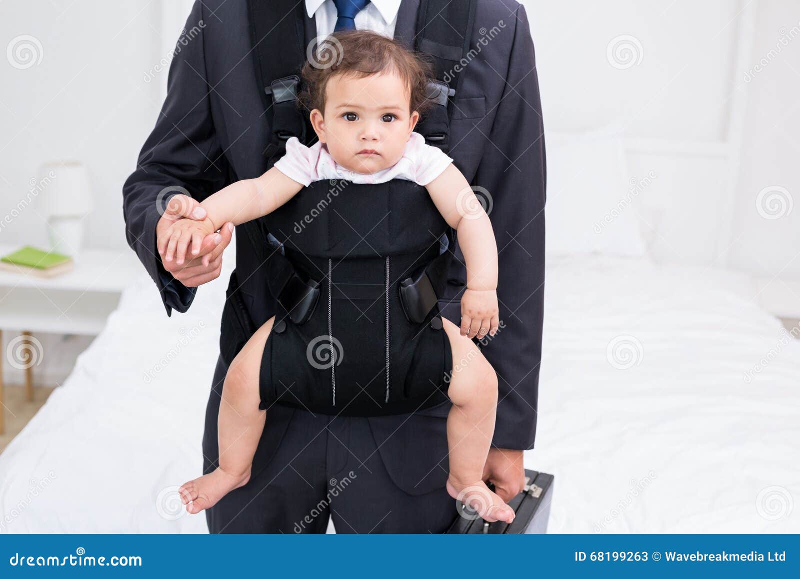 Midsection of Father Carrying Baby and Briefcase Stock Image Image of caucasian, abode 68199263