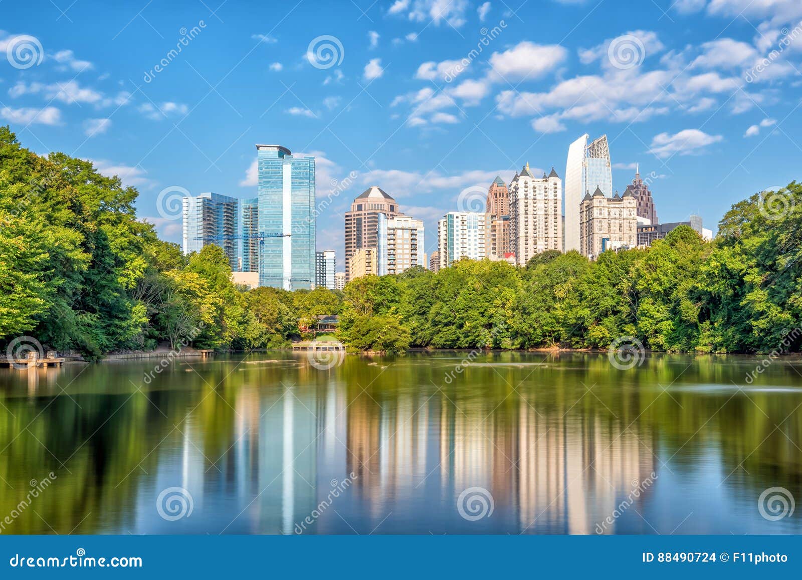 midtown atlanta skyline from the park