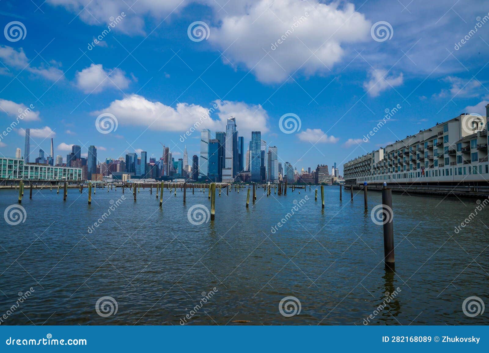 Midtown Manhattan Skyline View from New Jersey Waterfront Editorial Stock Image Image of city