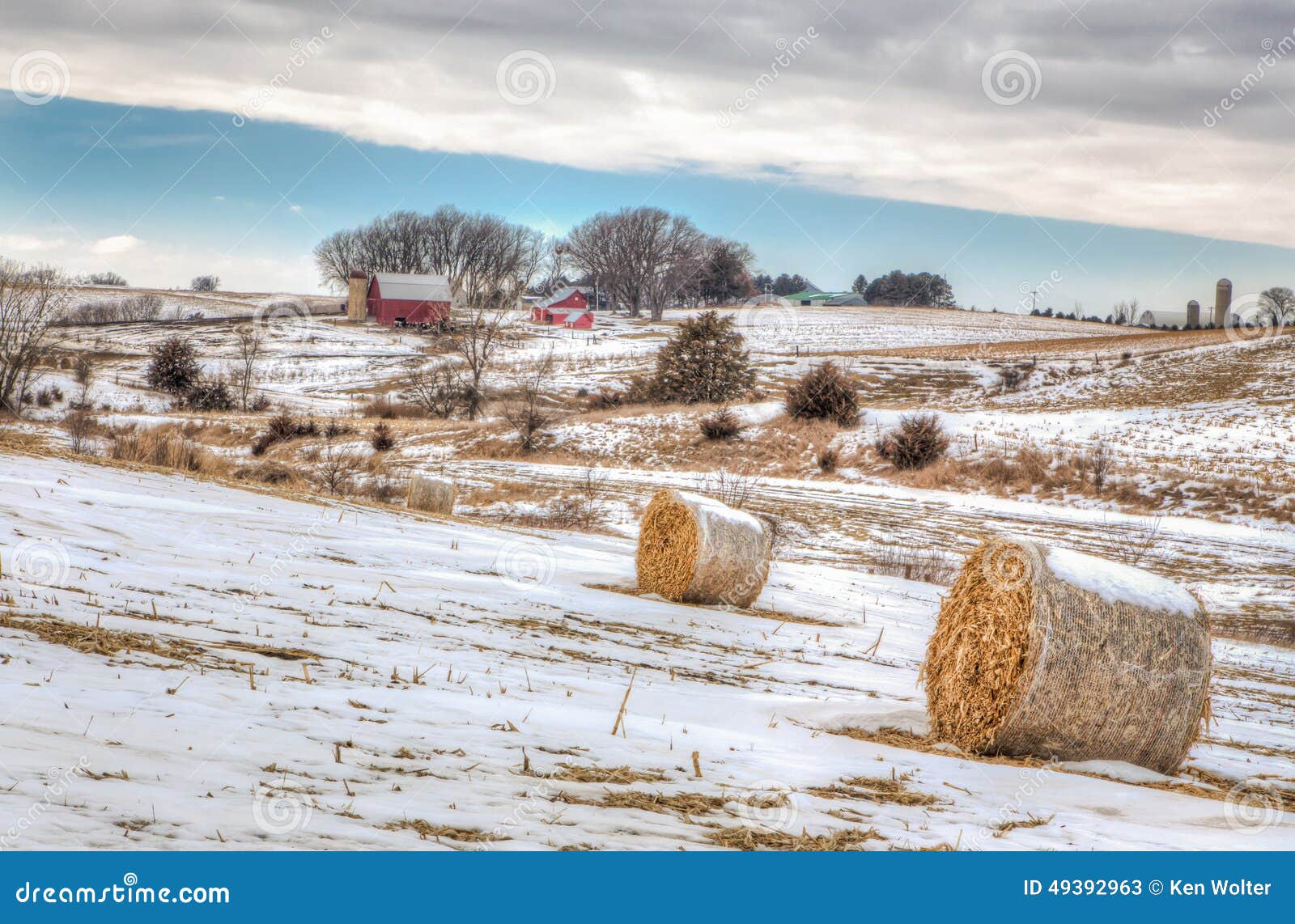 Midwest American Farm in Winter Stock Image Image of cold, north