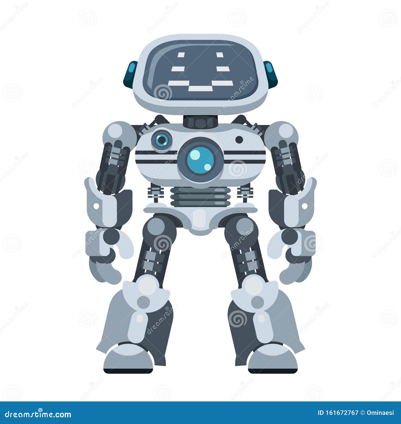 Mighty Android Robot Electronic Artificial Cybernetic Intelligence Flat Design Vector Illustration Stock Vector Illustration Of Innovation Futuristic 161672767