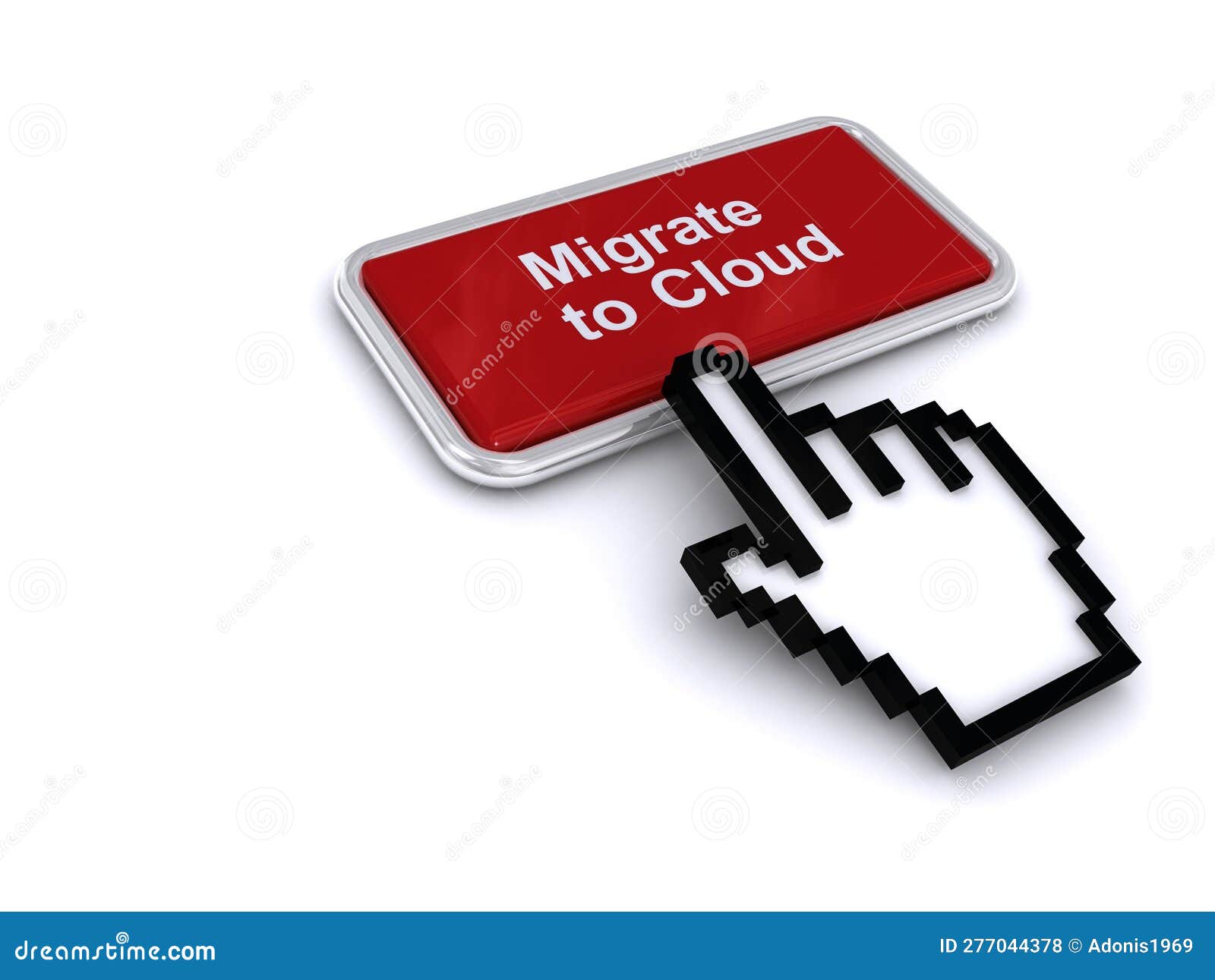 migrate to cloud button on white