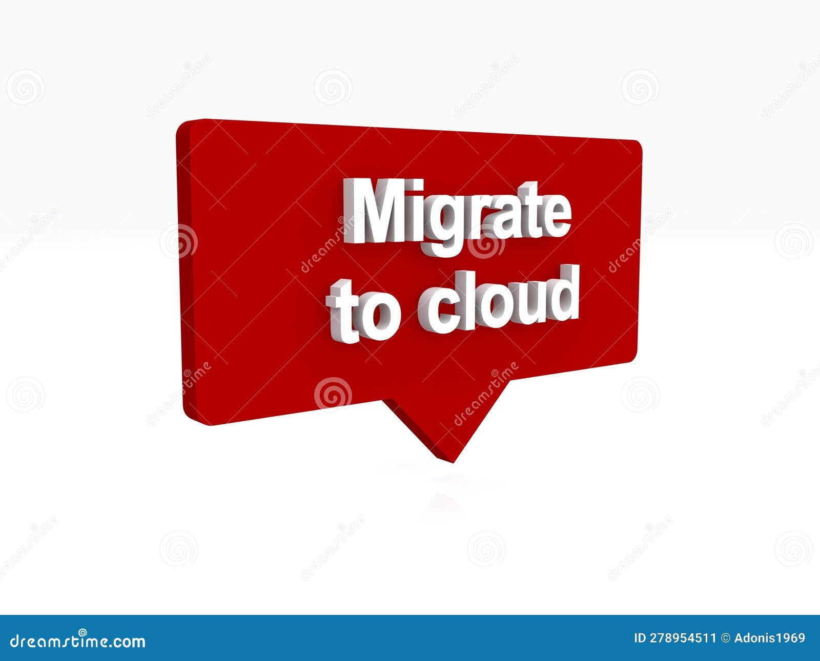 migrate to cloud speech ballon on white