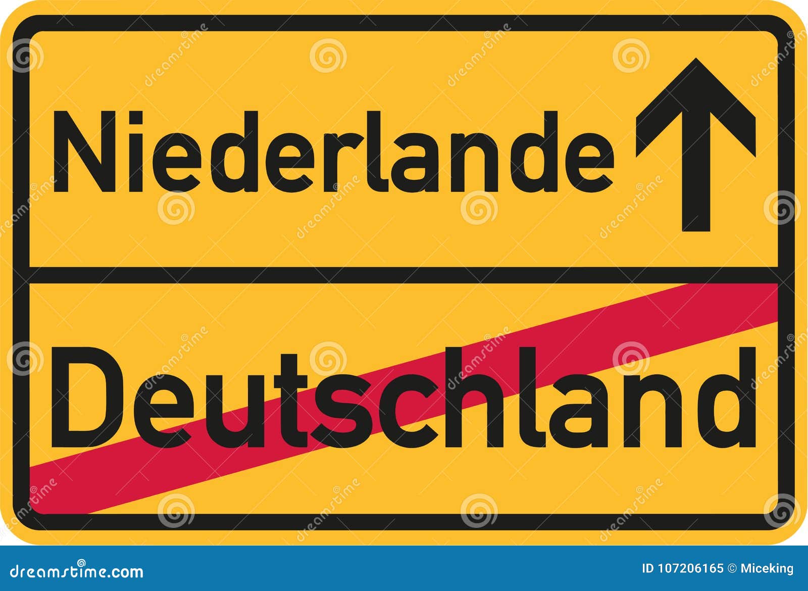 migration from germany to netherlands - german town sign