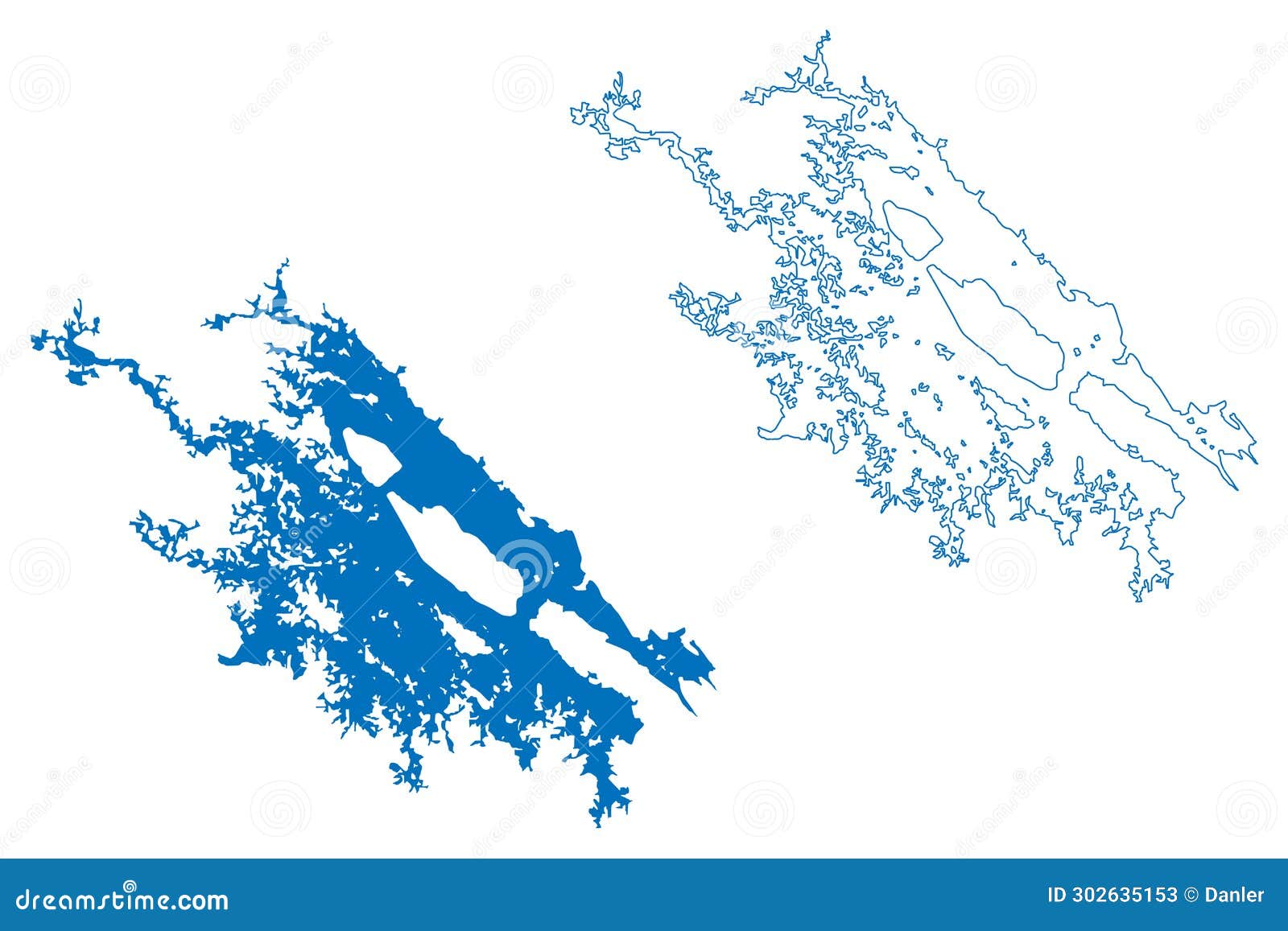 miguel aleman lake (united mexican states, mexico) map  ,