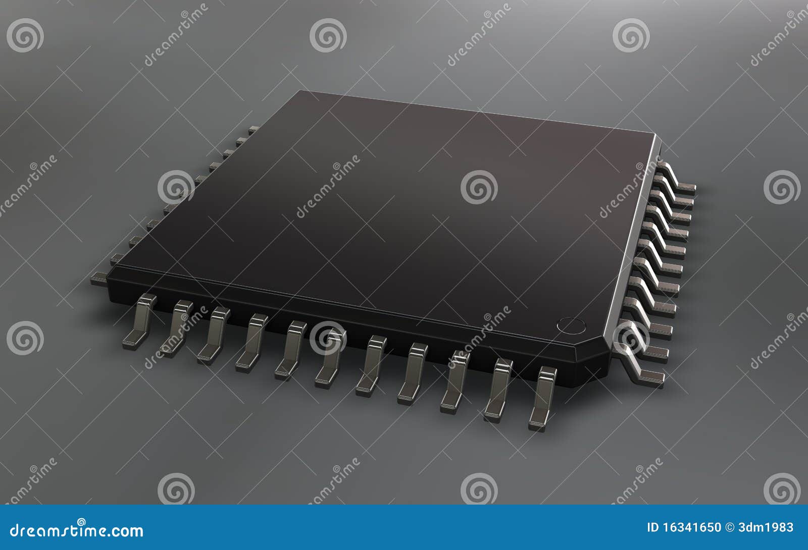 Computer-Chip (Mikrochip) auf grauem Hintergrund