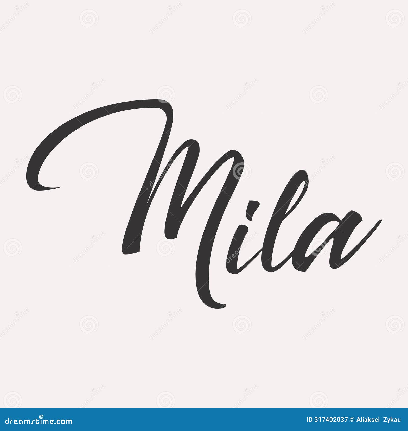 mila english name greeting lettering card