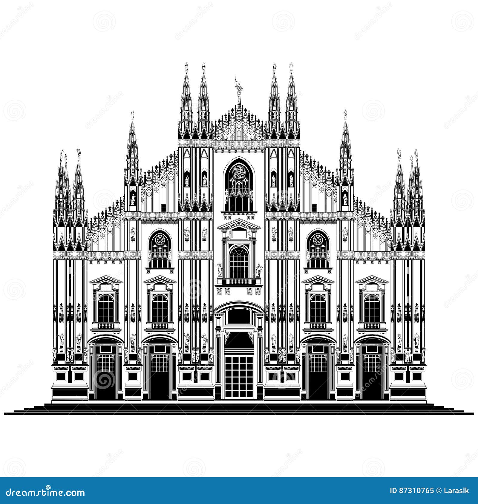 Milan Cathedral Italy Stock Vector Illustration Of Architecture