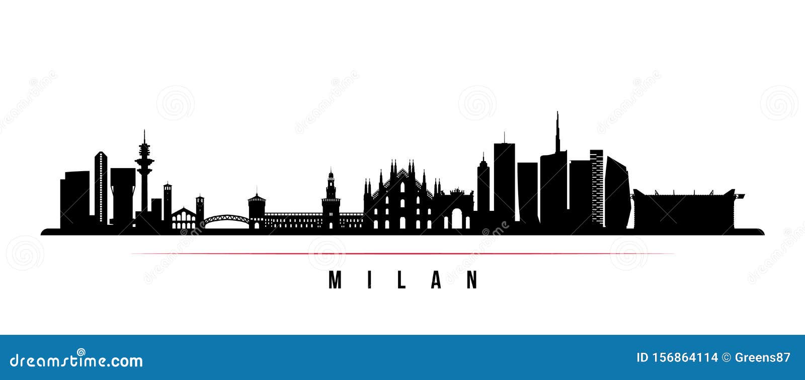 milan city skyline horizontal banner.