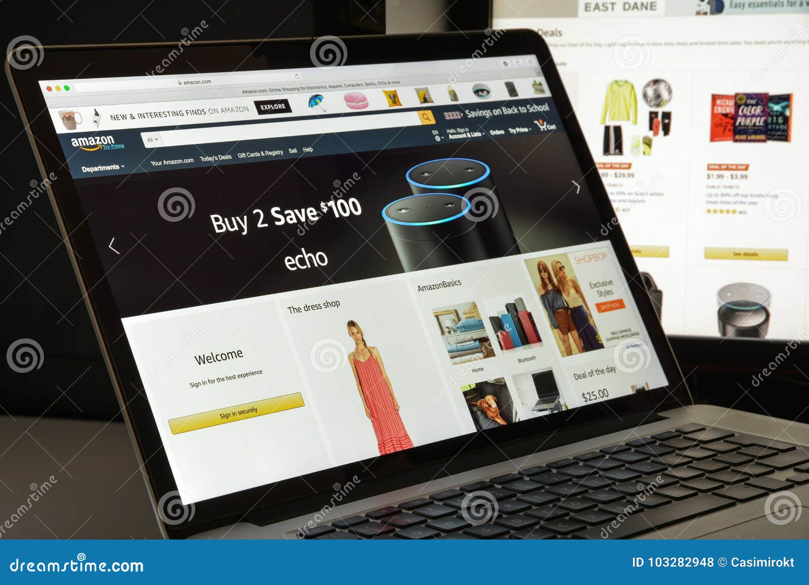 Milan, Italy August 10, 2017 Amazon site Homepage. it is a