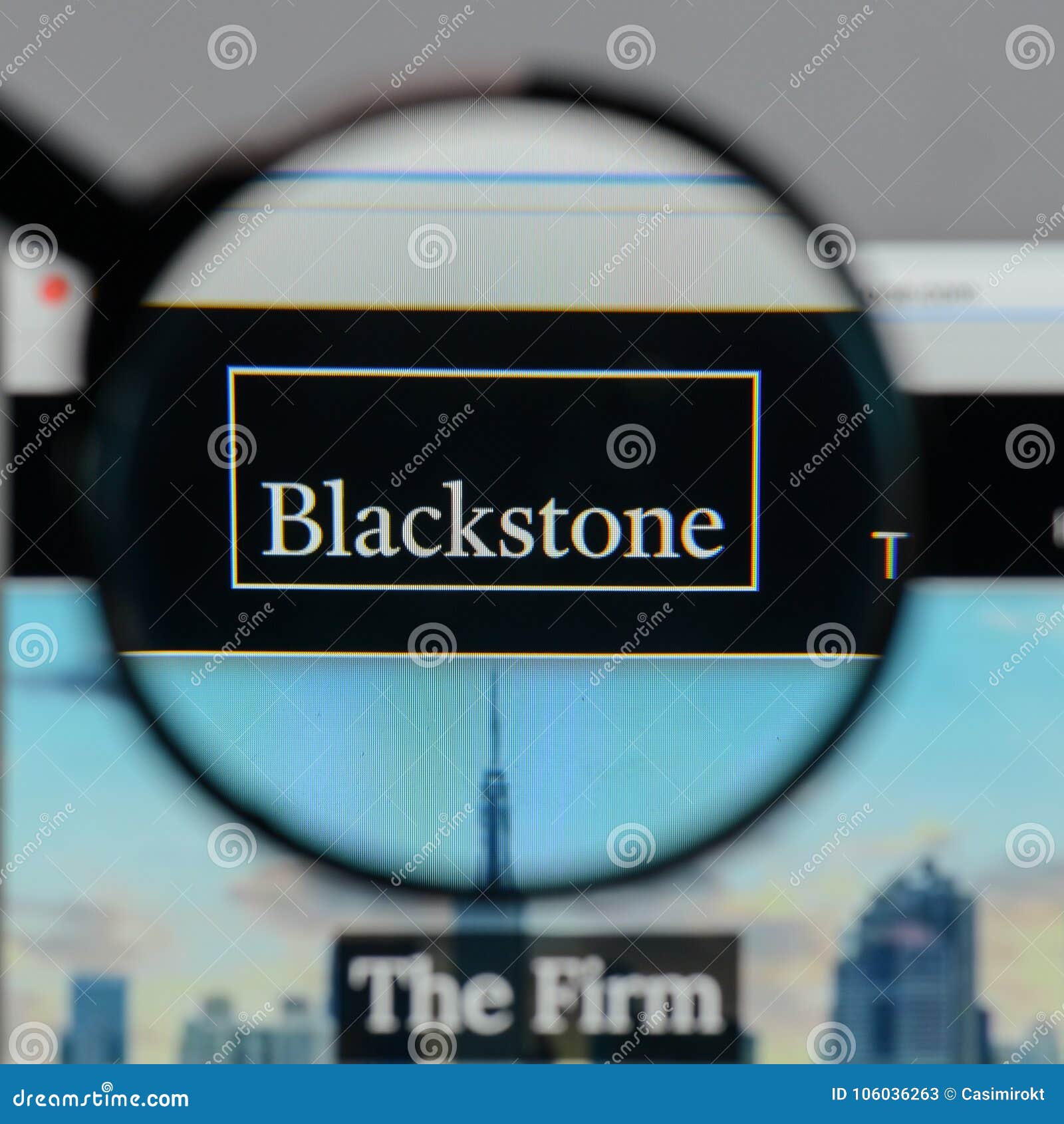 Milan, Italy August 10, 2017 Blackstone Group Logo on the 
