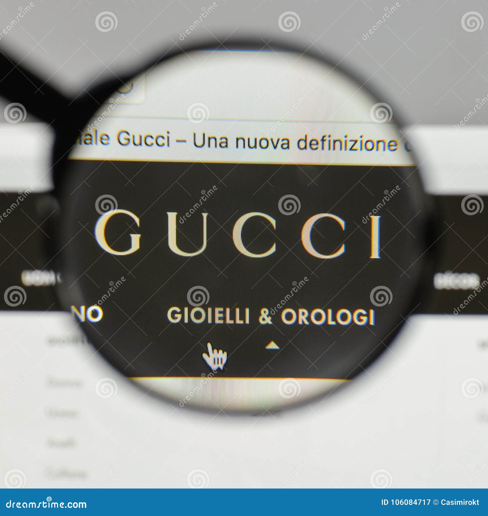 Overlegenhed digtere Stat Milan, Italy - August 10, 2017: Gucci Logo on the Website Homepage.  Editorial Photography - Image of editorial, gucci: 106084717
