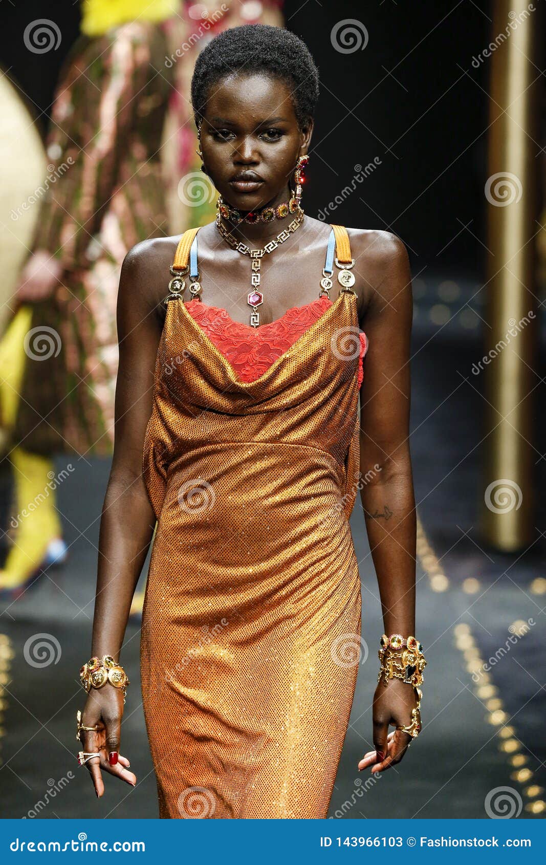 Adut Akech Walks at the Versace Show at Milan Fashion Week Autumn/Winter 2019/20 Editorial Stock Photo - Image catwalk, runway: 143966103