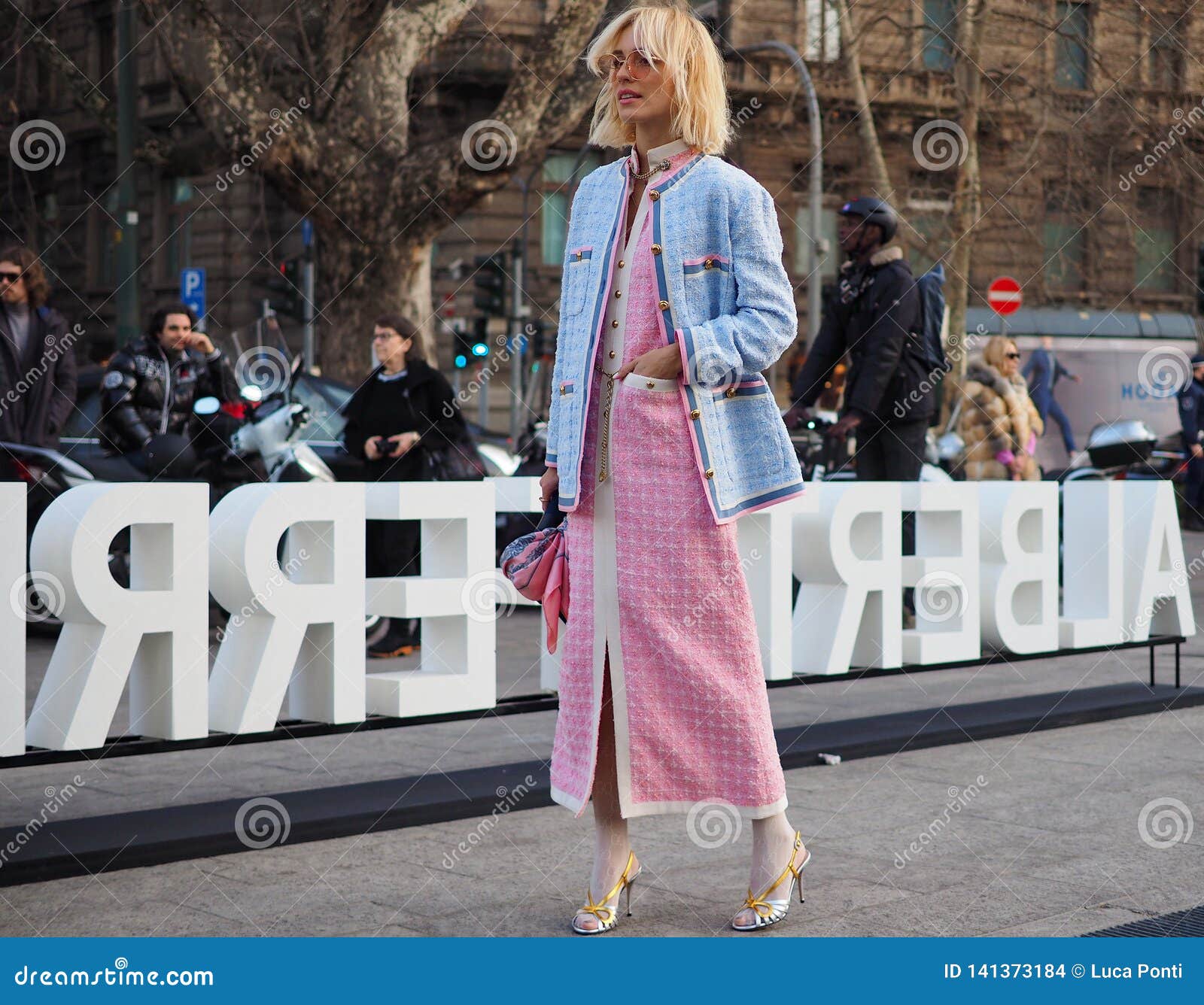 MILAN, Italy: 20 February 2019: Fashion Bloggers Street Style