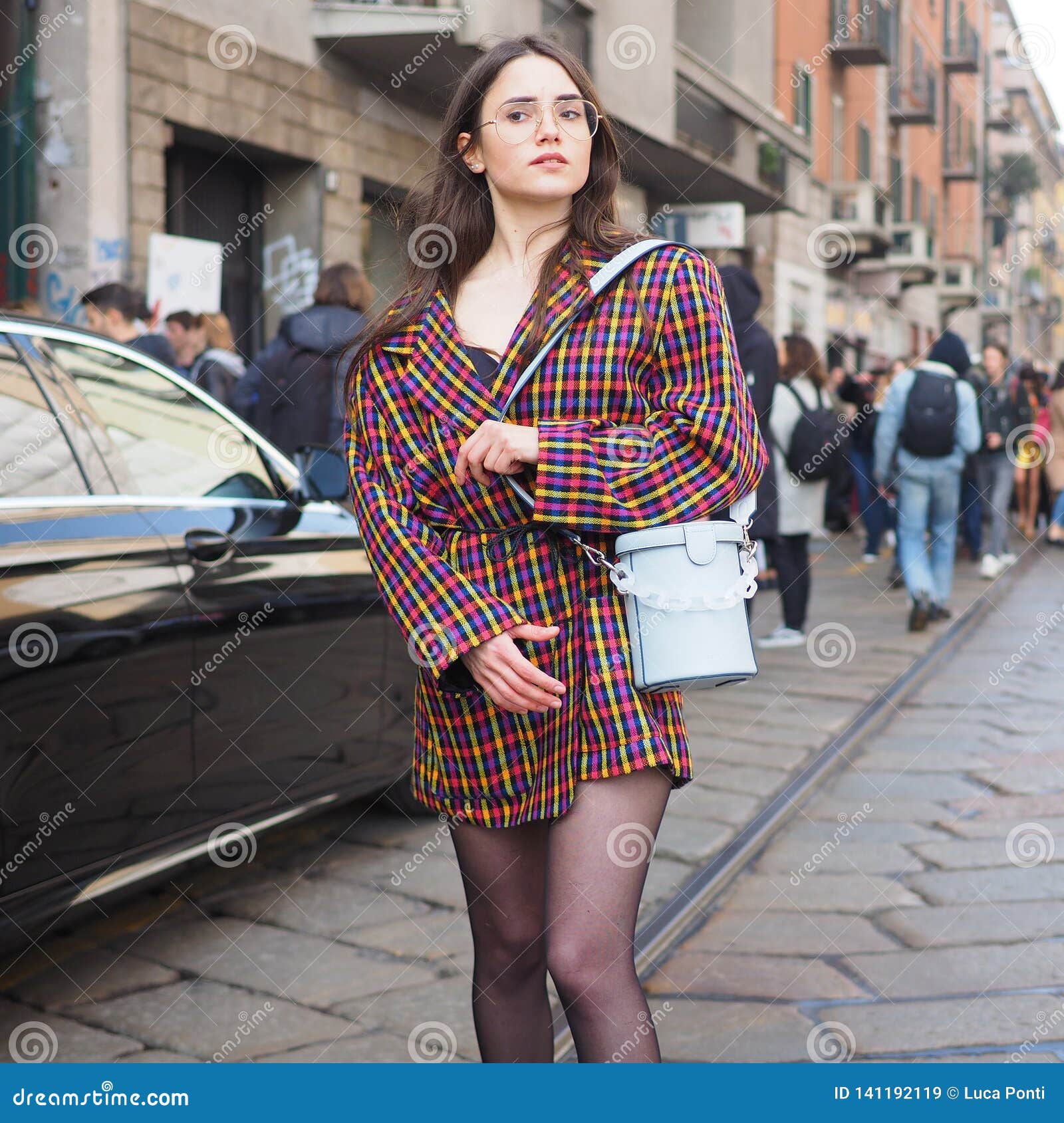 Milan Italy 20 February 2019 Fashion Blogger Street Style Outfit