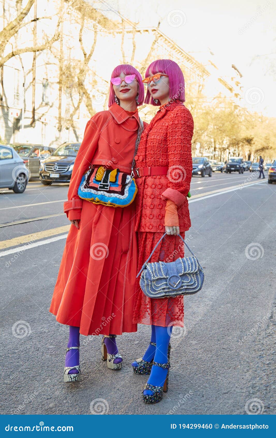 Amiaya, Ami and Aya Suzuki Twins with Red Fendi Clothes before Fendi ...