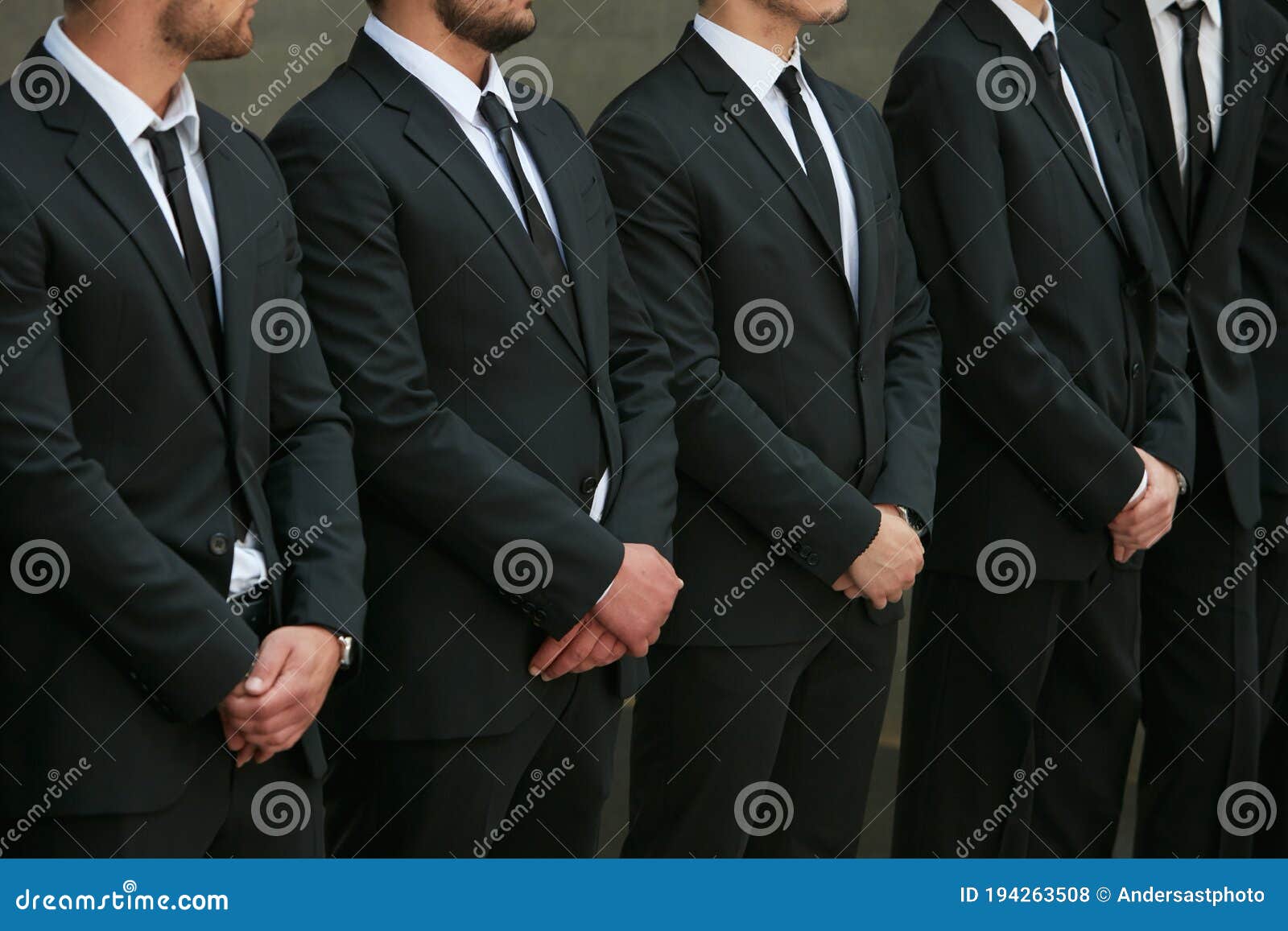 milan italy june body guards black suit emporio armani fashion show week street style 194263508