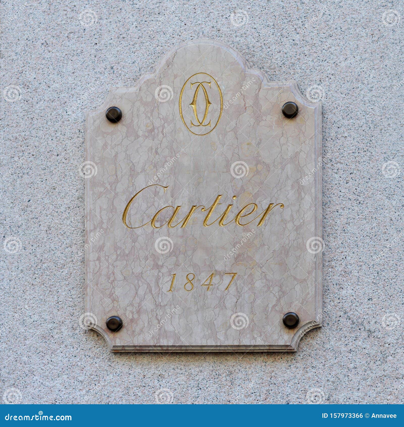 Cartier Logo In Milan Shopping District 