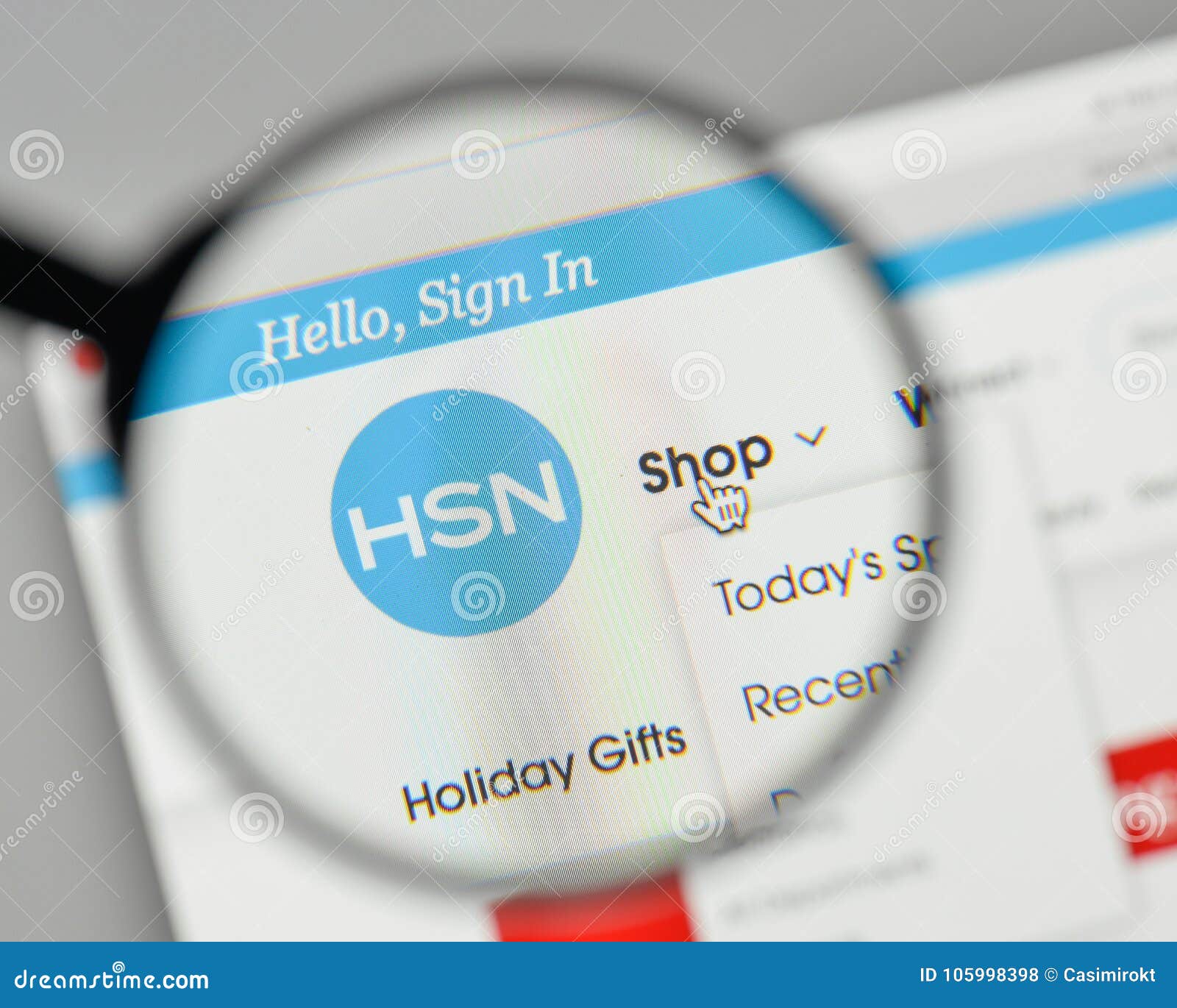 Milan, Italy - November 1, 2017: HSN Logo on the Website Homepage ...