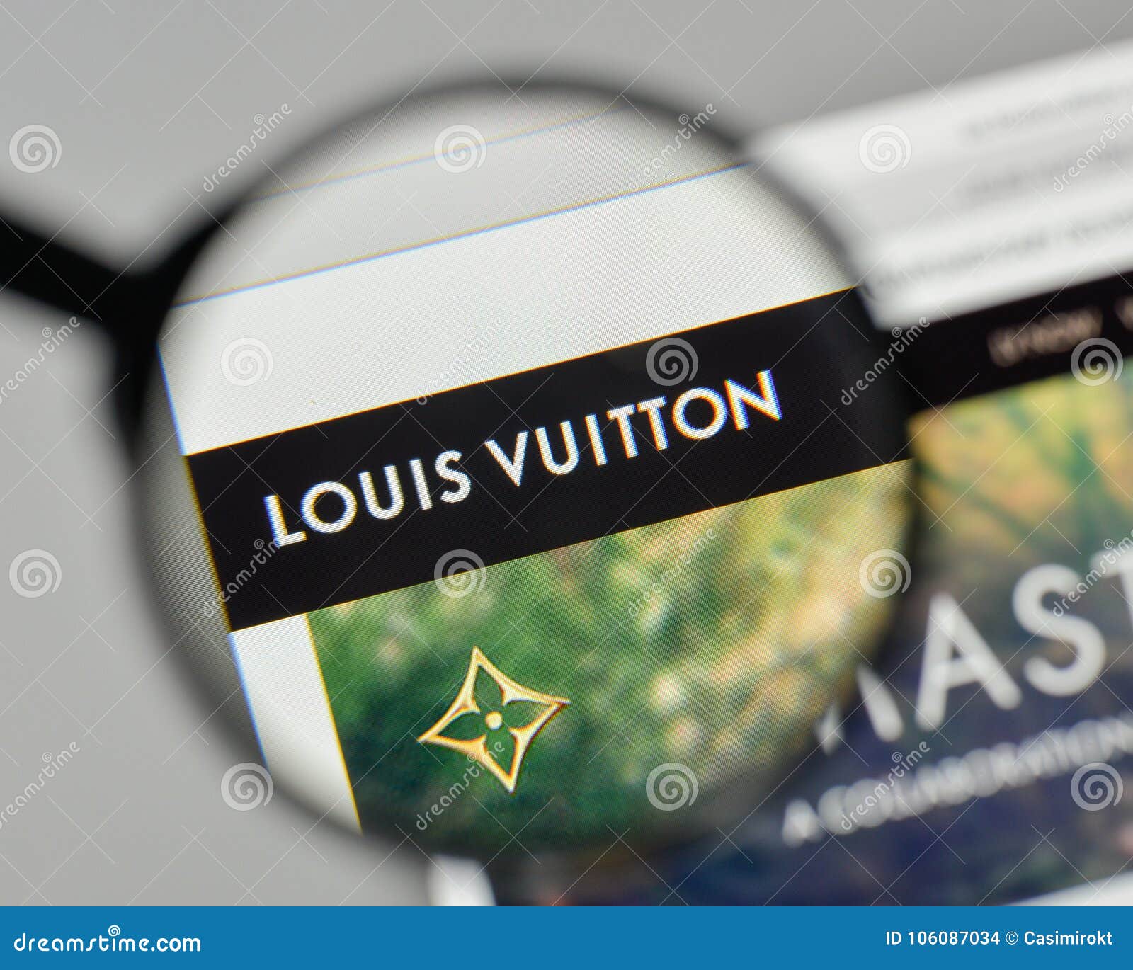 Milan, Italy - November 1, 2017: Louis Vuitton Logo On The Website Homepage. Editorial Stock ...