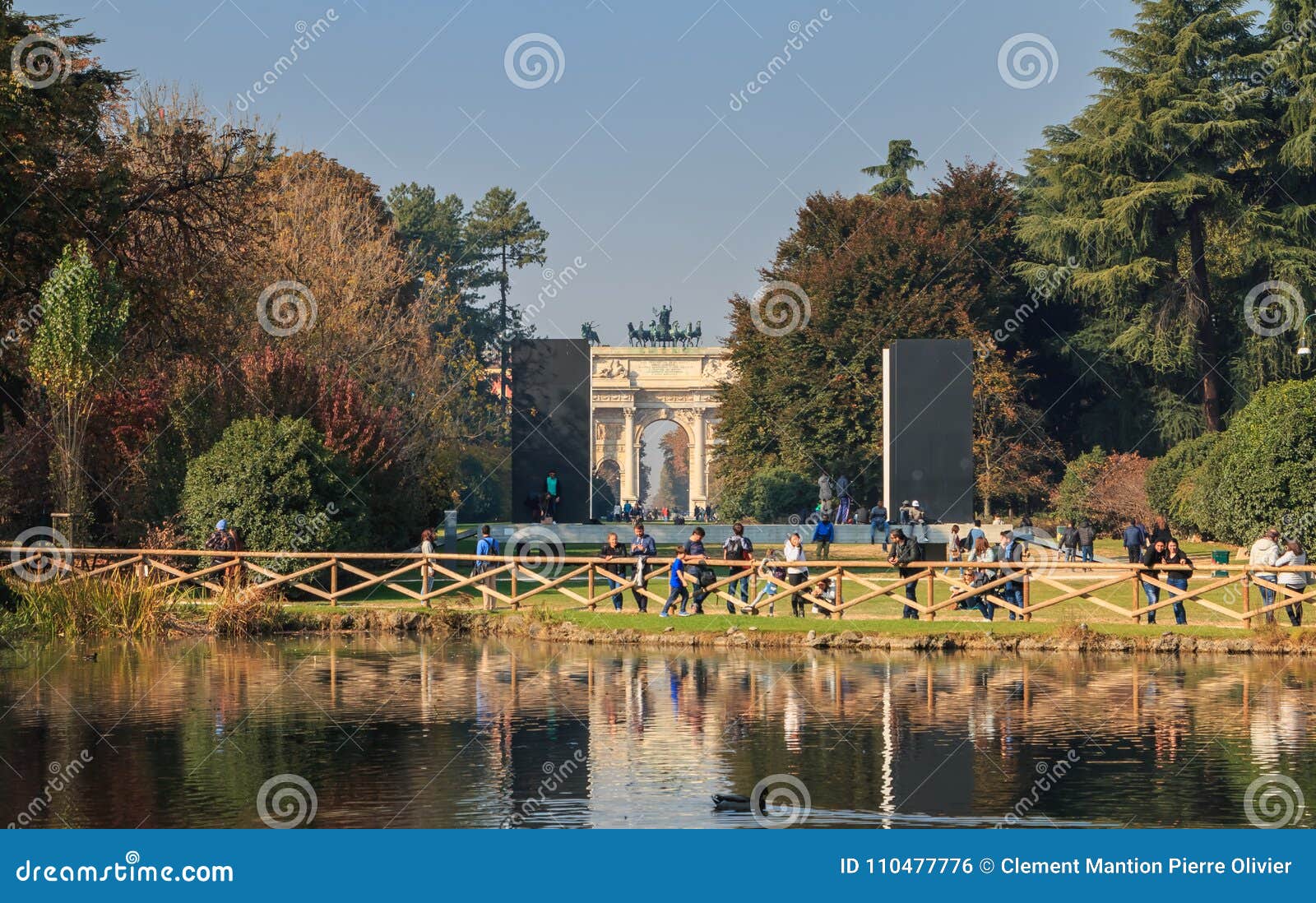 View of Sempione Park Where Tourists Walk Editorial Photo - Image of ...