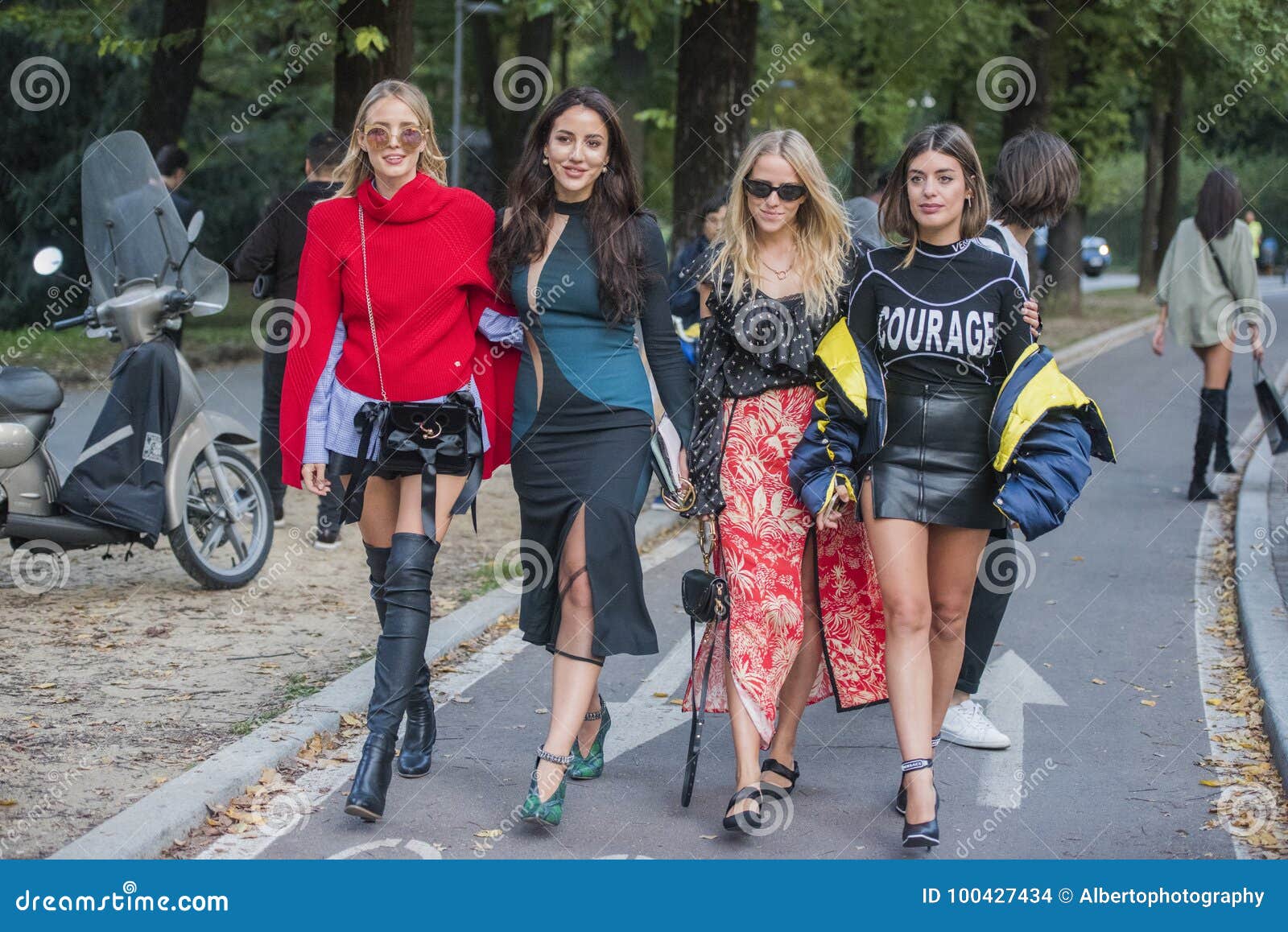 Fashionable Girls at Milano Fashion Week Editorial Stock Image - Image ...